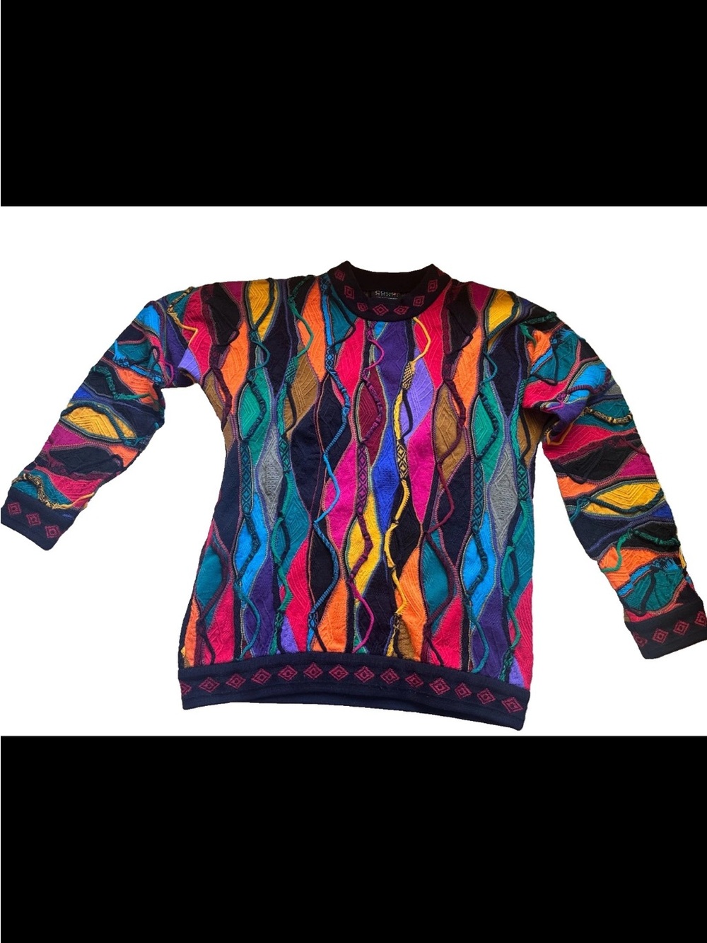 VTG 90s Coogi RARE Australian Wool Sweater 3D Knit Small